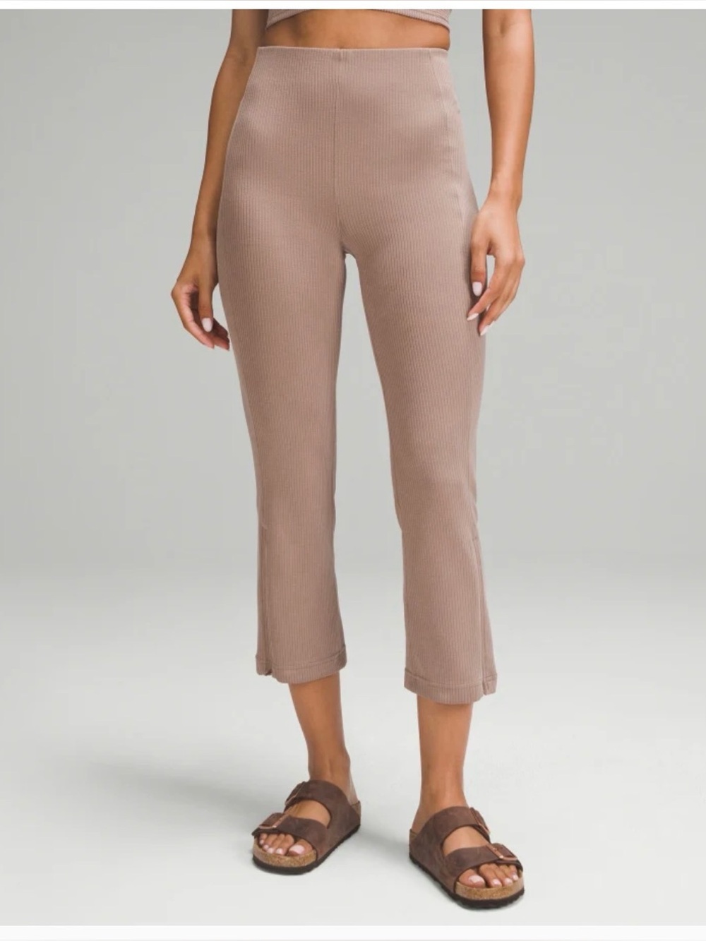 Lululemon Ribbed Softstreme Zip-Leg Cropped pant twilight rose size 2 25"